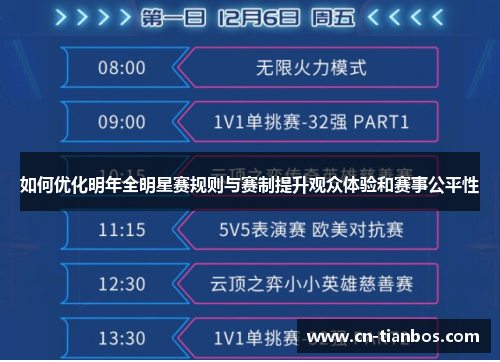 如何优化明年全明星赛规则与赛制提升观众体验和赛事公平性